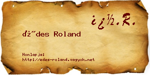 Édes Roland névjegykártya